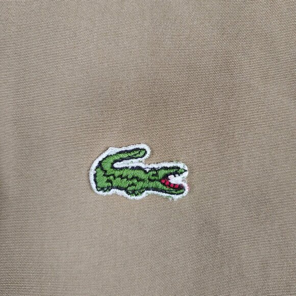 VTG IZOD Lacoste Jacket Mens X-Large Tan Beige Bomber with Logo - Picture 9 of 13